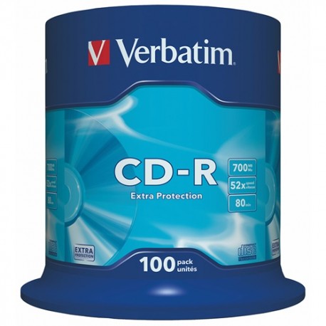 CD-R Verbatim 700 MB írható 52x DataLifePlus 100 db hengeres tok