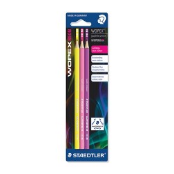 Grafitirón Staedtler Wopex Neon HB 3 db/bliszer (sárga, pink, lila)