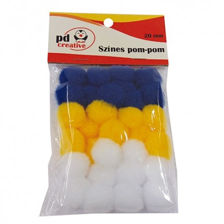 Kreatív pd pom-pom 2 cm színes 30 db/csomag