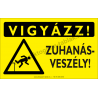 Vigyázz! Zuhanásveszély figyelmeztető piktogram tábla